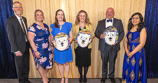 Alumni Awards and Usibelli Awards winners at the annual UAF Blue and Gold Celebration